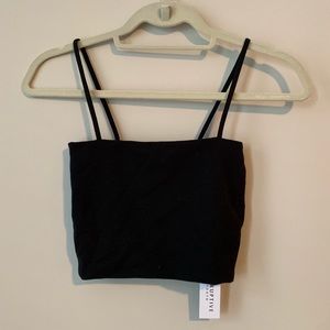 black cropped top